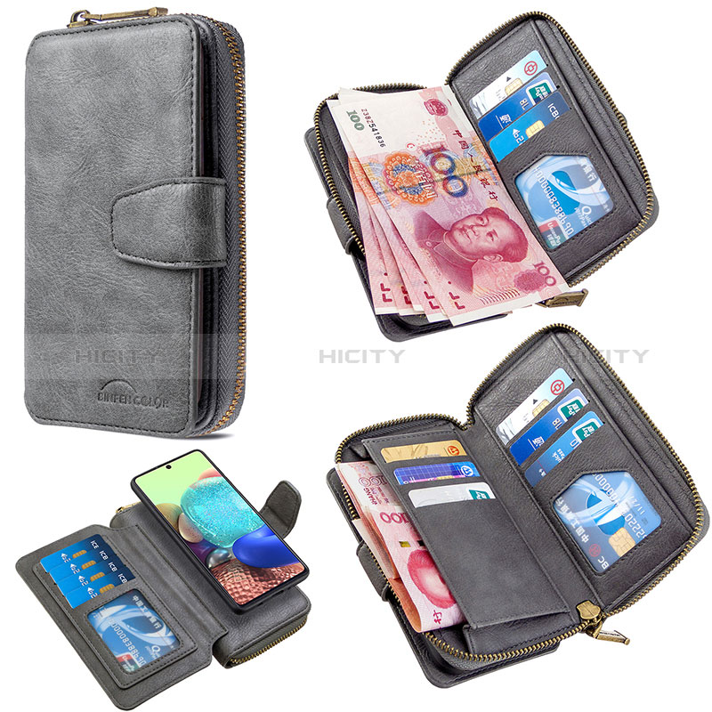 Handytasche Stand Schutzhülle Flip Leder Hülle B10F für Samsung Galaxy A71 5G groß