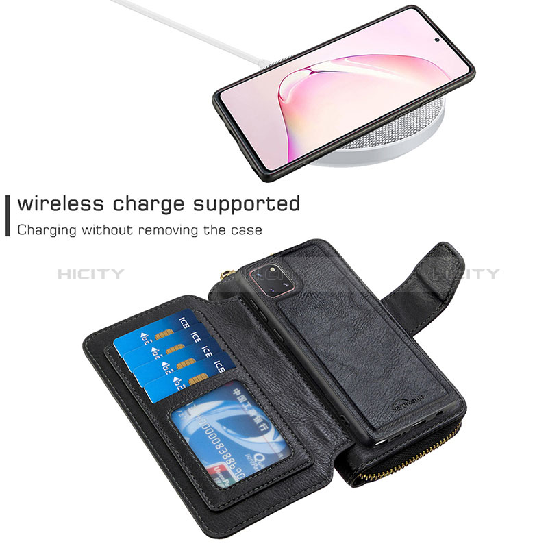 Handytasche Stand Schutzhülle Flip Leder Hülle B10F für Samsung Galaxy A81