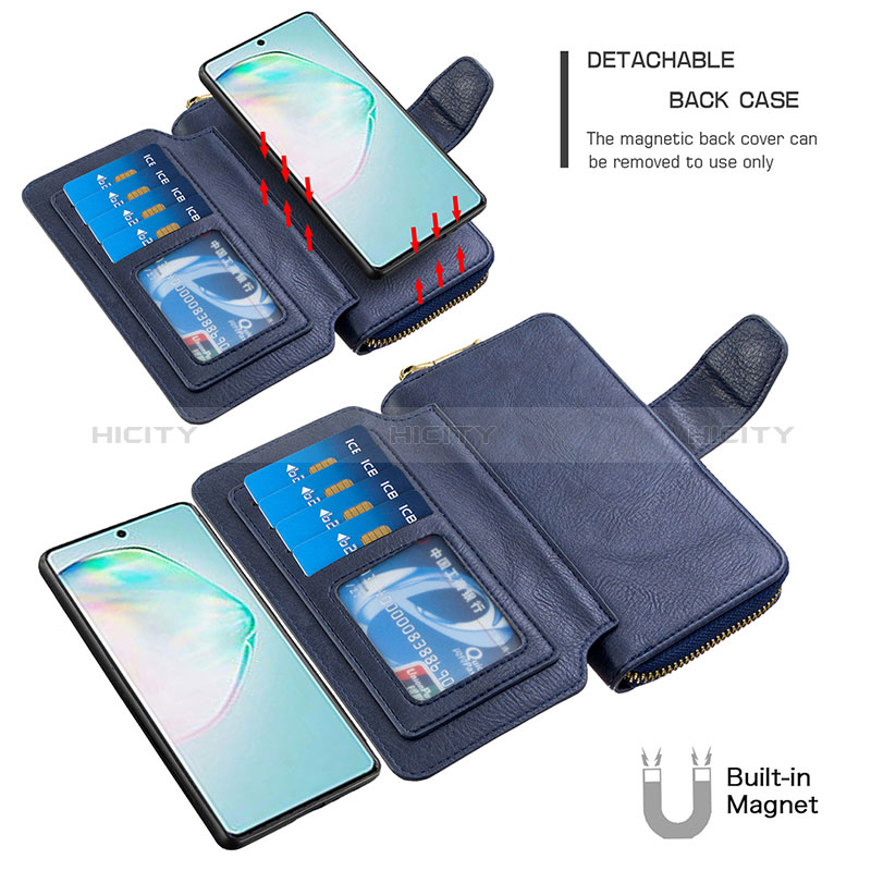 Handytasche Stand Schutzhülle Flip Leder Hülle B10F für Samsung Galaxy A91 groß