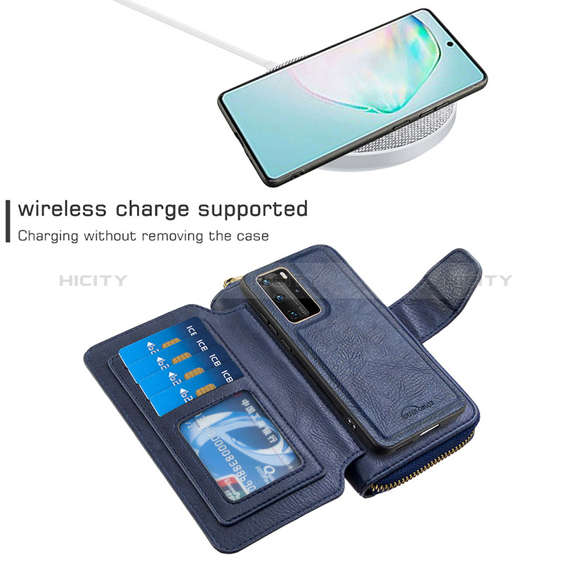 Handytasche Stand Schutzhülle Flip Leder Hülle B10F für Samsung Galaxy A91 groß