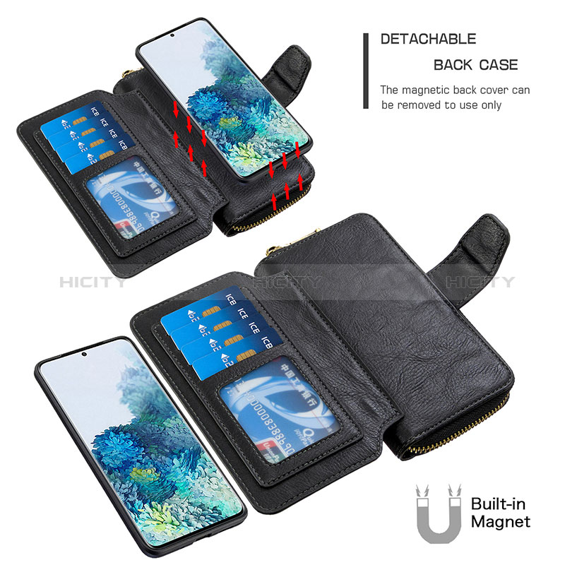 Handytasche Stand Schutzhülle Flip Leder Hülle B10F für Samsung Galaxy S20 Plus 5G groß