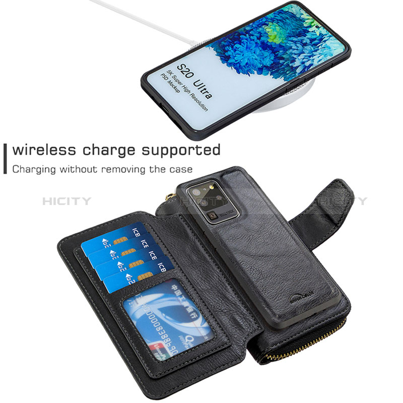 Handytasche Stand Schutzhülle Flip Leder Hülle B10F für Samsung Galaxy S20 Ultra 5G