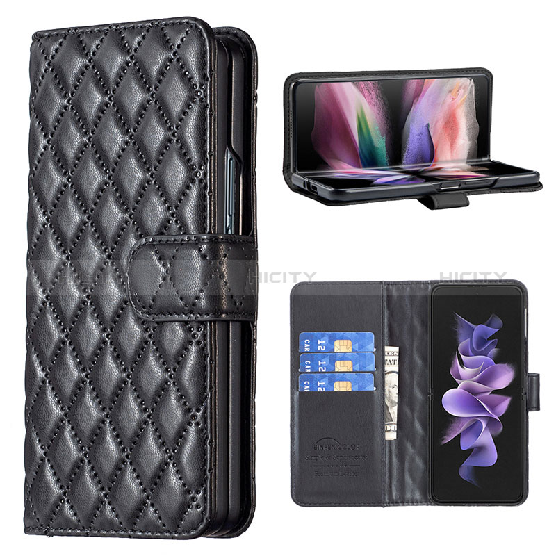 Handytasche Stand Schutzhülle Flip Leder Hülle B10F für Samsung Galaxy Z Fold3 5G