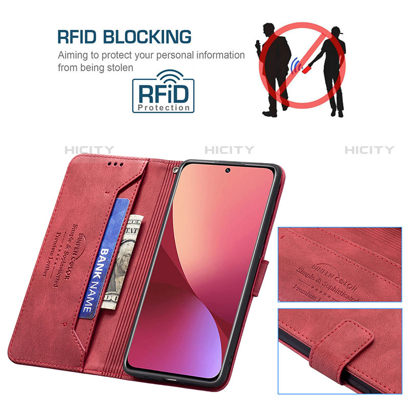 Handytasche Stand Schutzhülle Flip Leder Hülle B10F für Xiaomi Mi 12X 5G groß