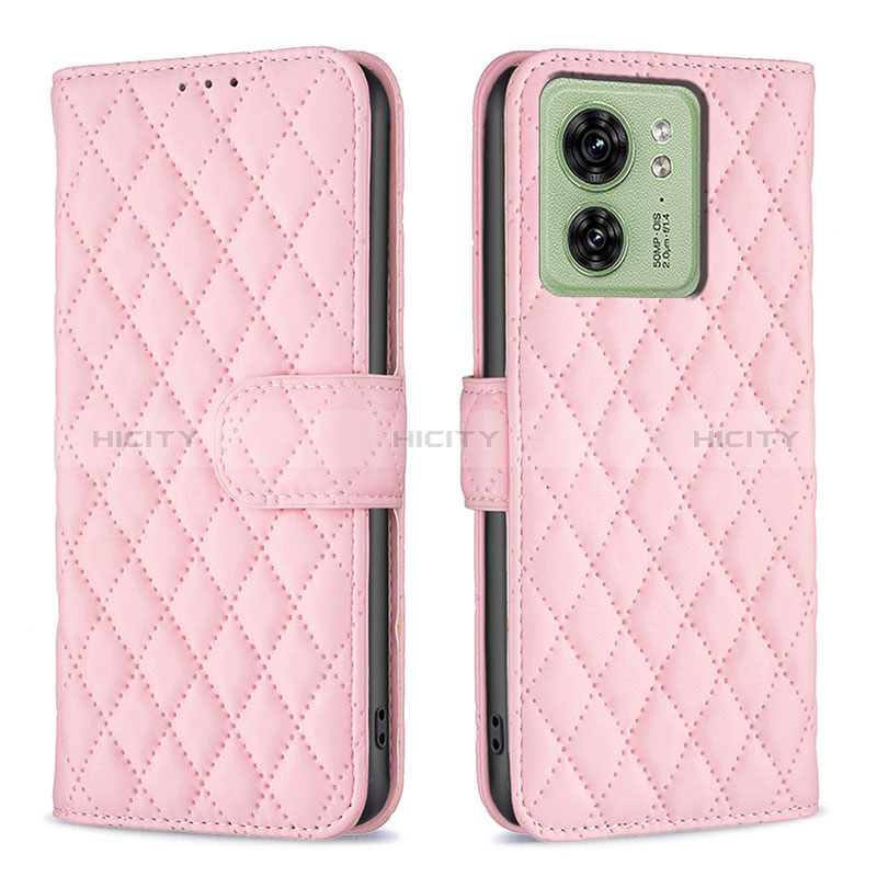 Handytasche Stand Schutzhülle Flip Leder Hülle B11F für Motorola Moto Edge (2023) 5G Rosegold