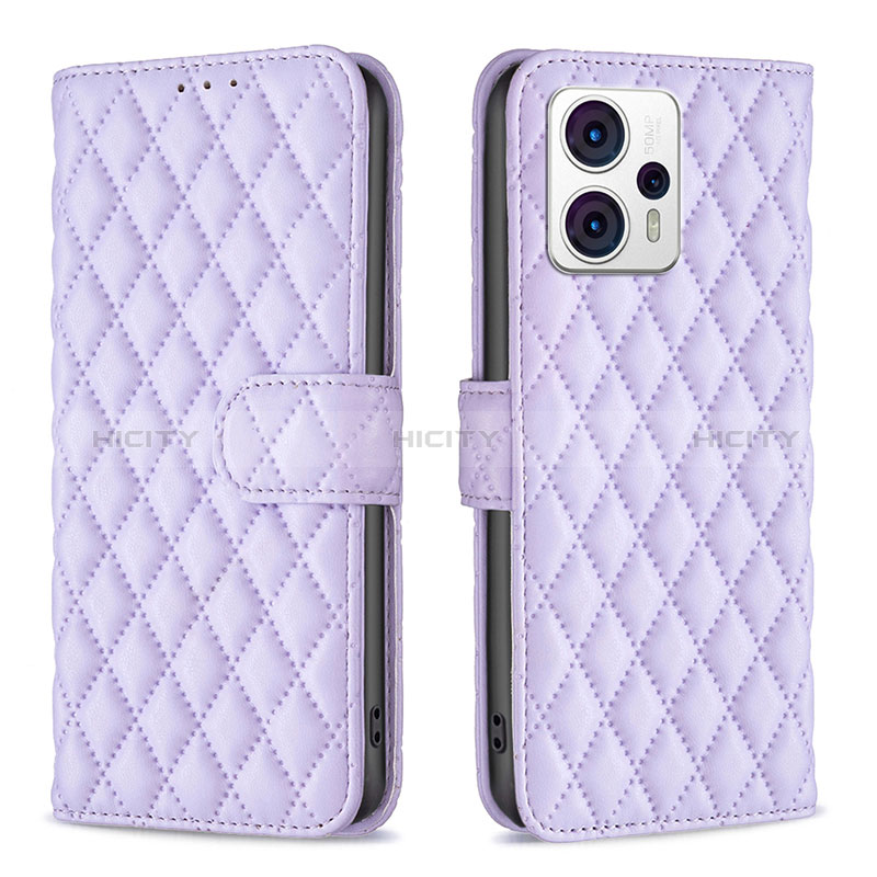 Handytasche Stand Schutzhülle Flip Leder Hülle B11F für Motorola Moto G13 Violett Plus