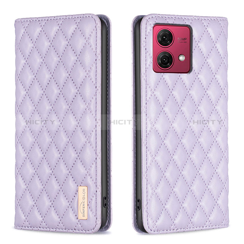 Handytasche Stand Schutzhülle Flip Leder Hülle B11F für Motorola Moto G84 5G Violett Plus