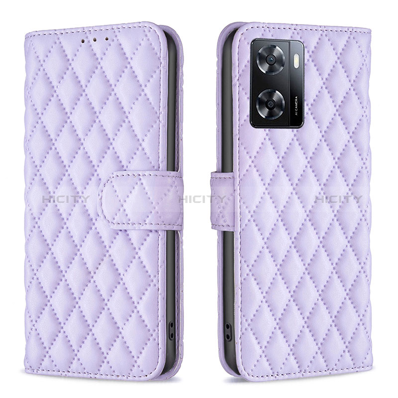 Handytasche Stand Schutzhülle Flip Leder Hülle B11F für Oppo A57e Violett Plus