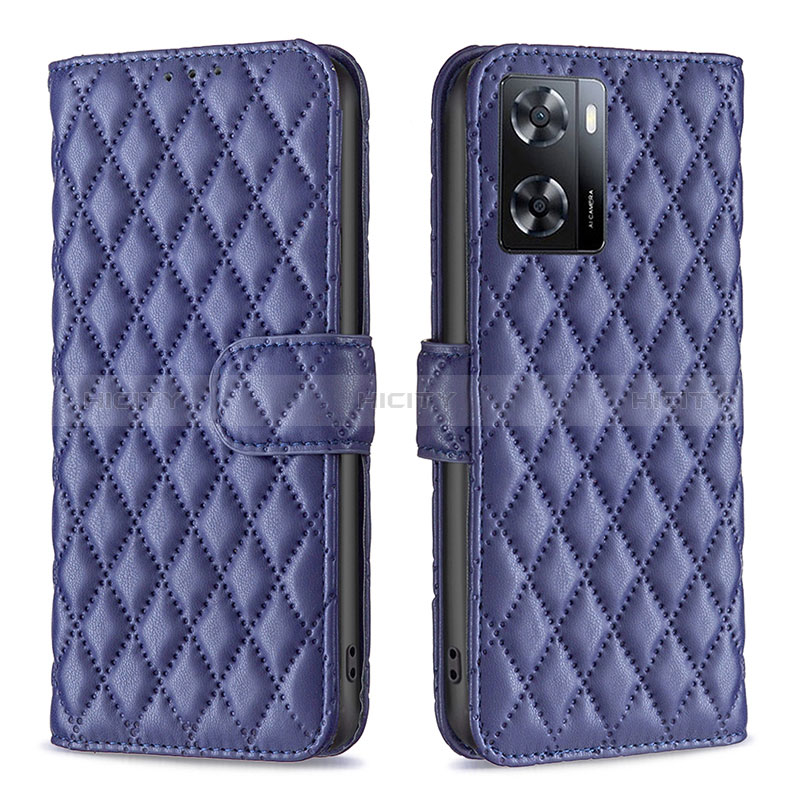 Handytasche Stand Schutzhülle Flip Leder Hülle B11F für Oppo A57s Blau