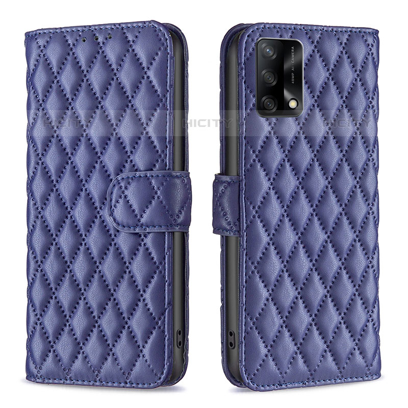 Handytasche Stand Schutzhülle Flip Leder Hülle B11F für Oppo A74 4G Blau Plus