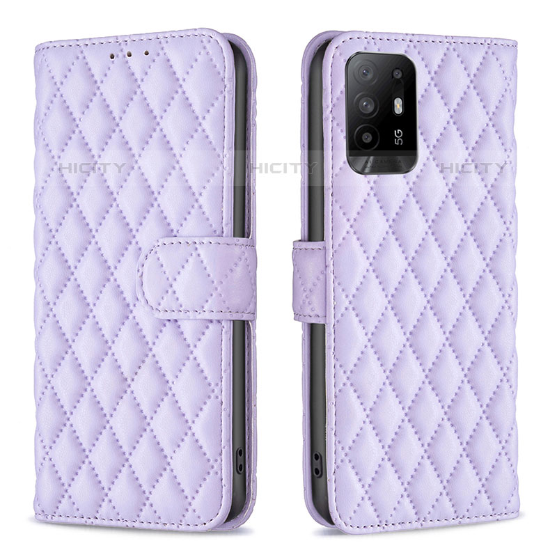 Handytasche Stand Schutzhülle Flip Leder Hülle B11F für Oppo F19 Pro+ Plus 5G Violett Plus