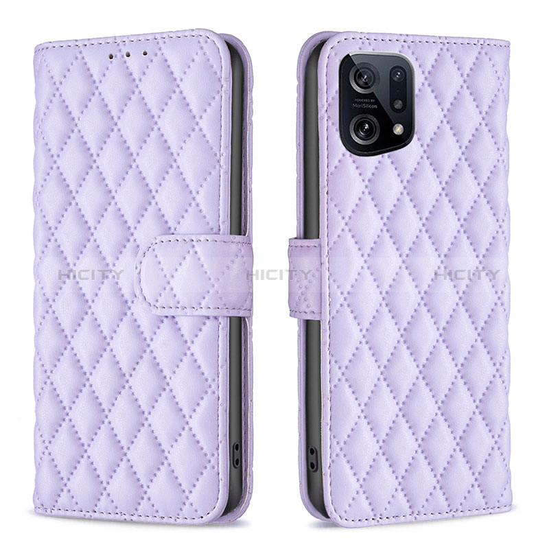 Handytasche Stand Schutzhülle Flip Leder Hülle B11F für Oppo Find X5 5G Violett Plus