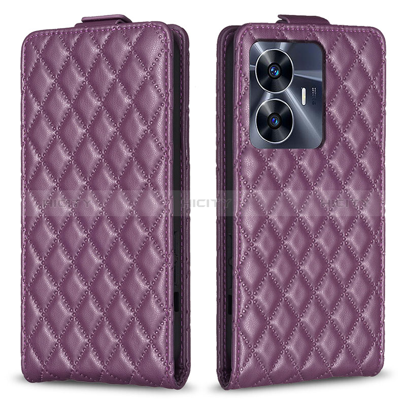 Handytasche Stand Schutzhülle Flip Leder Hülle B11F für Realme C55 Violett