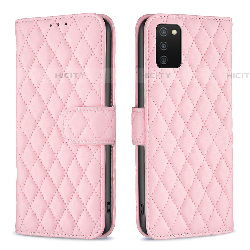 Handytasche Stand Schutzhülle Flip Leder Hülle B11F für Samsung Galaxy A03s Rosegold Plus