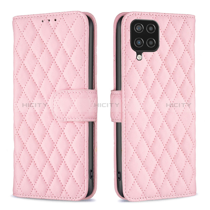 Handytasche Stand Schutzhülle Flip Leder Hülle B11F für Samsung Galaxy A12 5G Rosegold Plus