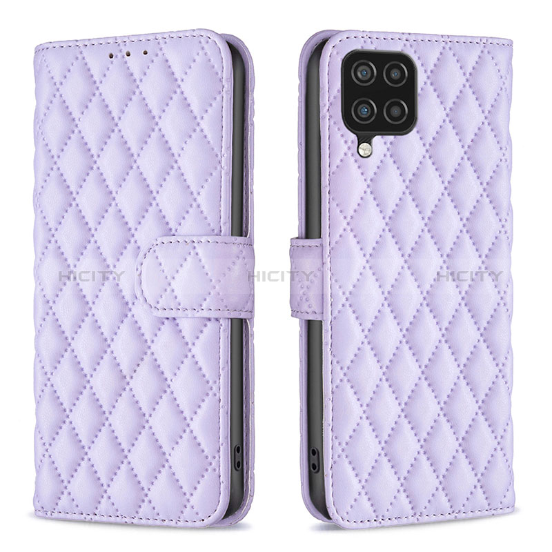 Handytasche Stand Schutzhülle Flip Leder Hülle B11F für Samsung Galaxy A12 5G Violett Plus