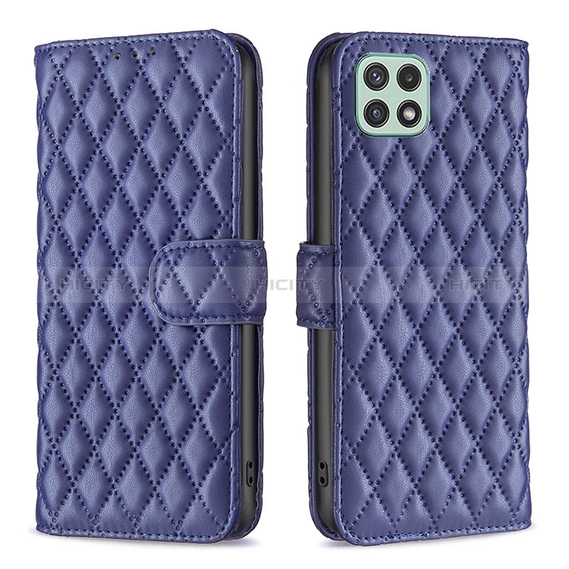 Handytasche Stand Schutzhülle Flip Leder Hülle B11F für Samsung Galaxy A22s 5G Blau Plus