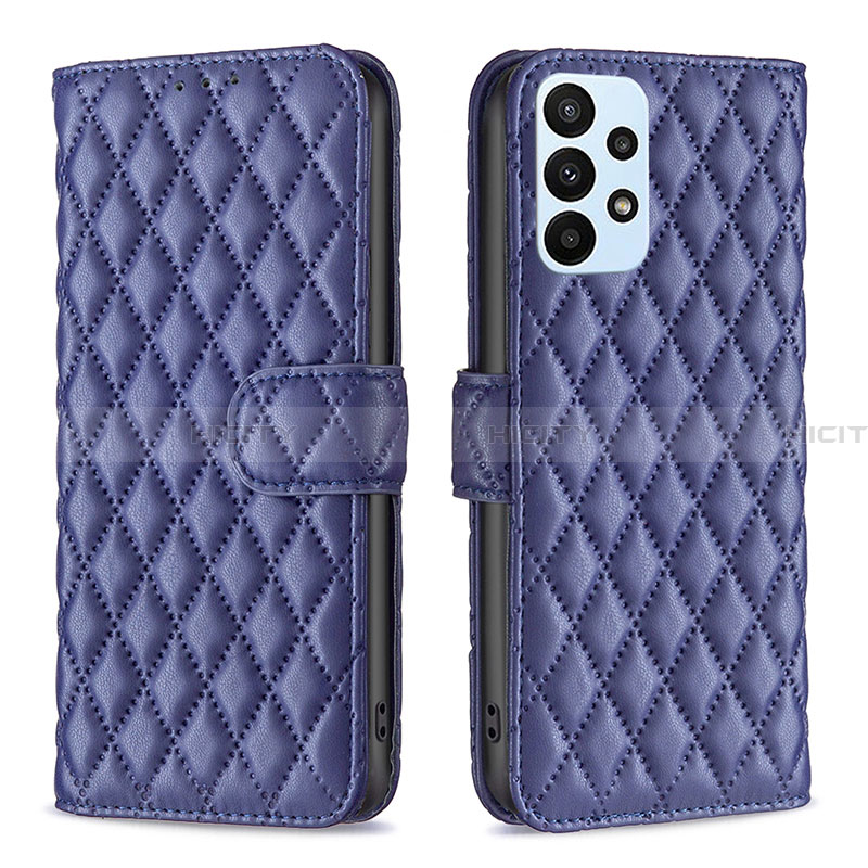 Handytasche Stand Schutzhülle Flip Leder Hülle B11F für Samsung Galaxy A23 4G Blau Plus