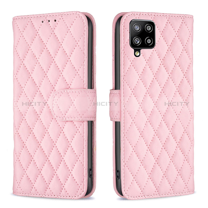 Handytasche Stand Schutzhülle Flip Leder Hülle B11F für Samsung Galaxy A42 5G Rosegold