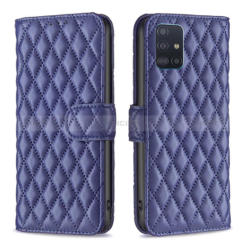 Handytasche Stand Schutzhülle Flip Leder Hülle B11F für Samsung Galaxy A51 4G Blau