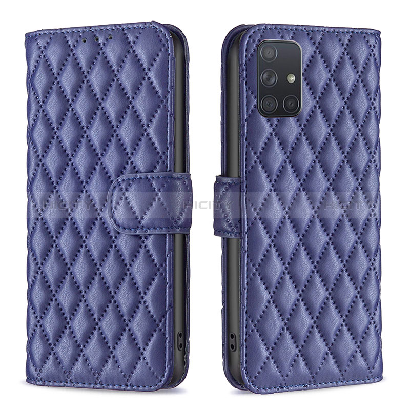 Handytasche Stand Schutzhülle Flip Leder Hülle B11F für Samsung Galaxy A71 5G Blau