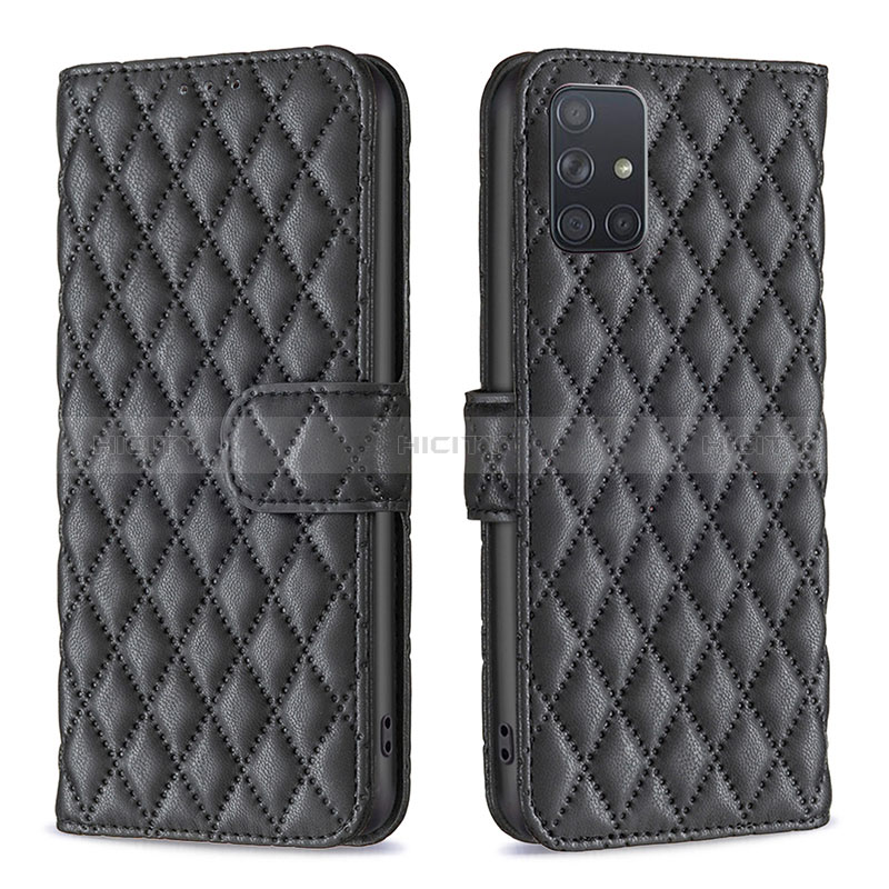 Handytasche Stand Schutzhülle Flip Leder Hülle B11F für Samsung Galaxy A71 5G Schwarz