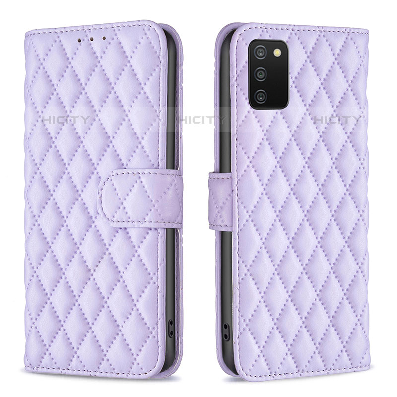 Handytasche Stand Schutzhülle Flip Leder Hülle B11F für Samsung Galaxy M02s Violett Plus