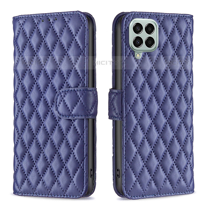 Handytasche Stand Schutzhülle Flip Leder Hülle B11F für Samsung Galaxy M33 5G Blau Plus