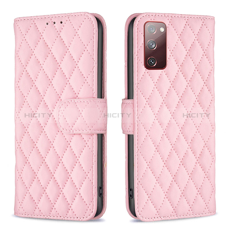 Handytasche Stand Schutzhülle Flip Leder Hülle B11F für Samsung Galaxy S20 FE 4G Rosegold