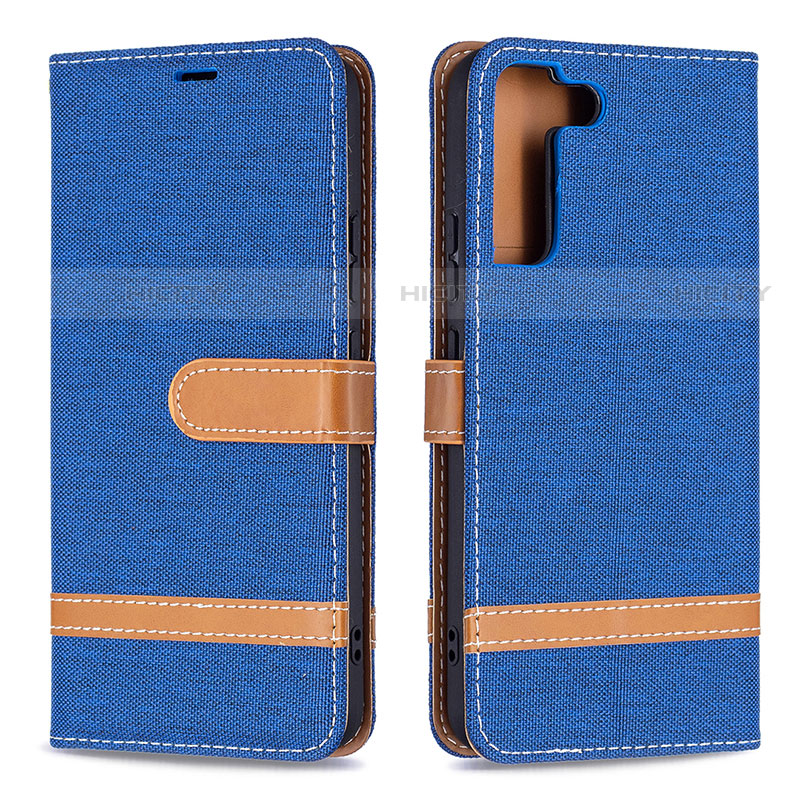 Handytasche Stand Schutzhülle Flip Leder Hülle B11F für Samsung Galaxy S21 FE 5G Blau