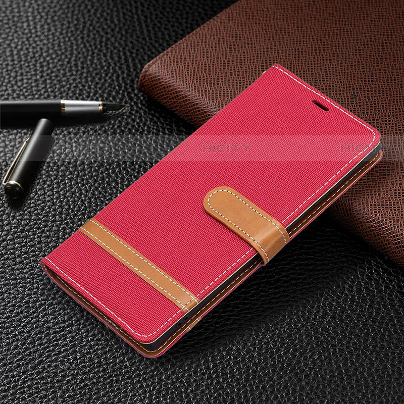 Handytasche Stand Schutzhülle Flip Leder Hülle B11F für Samsung Galaxy S21 Ultra 5G Rot