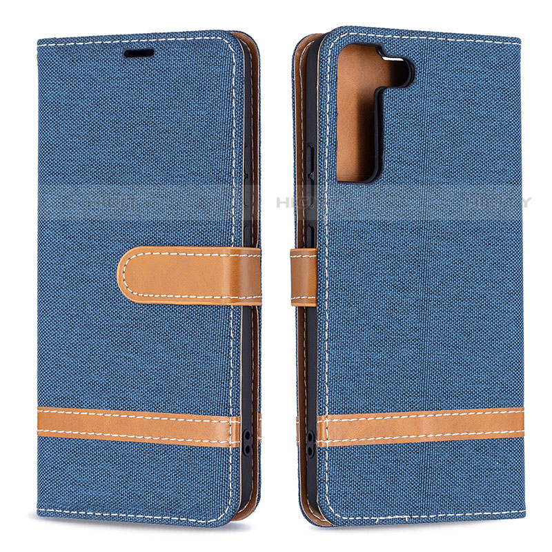 Handytasche Stand Schutzhülle Flip Leder Hülle B11F für Samsung Galaxy S22 5G Königs Blau