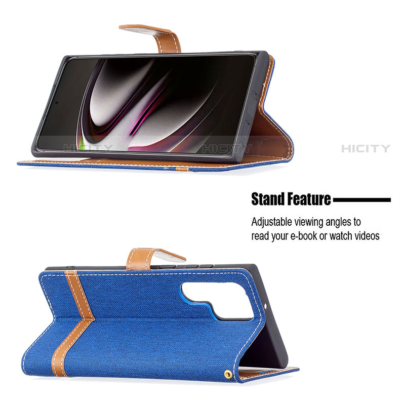 Handytasche Stand Schutzhülle Flip Leder Hülle B11F für Samsung Galaxy S22 Ultra 5G