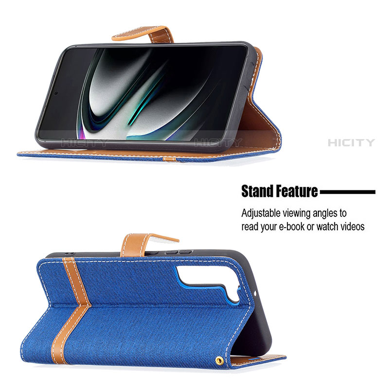 Handytasche Stand Schutzhülle Flip Leder Hülle B11F für Samsung Galaxy S23 5G groß