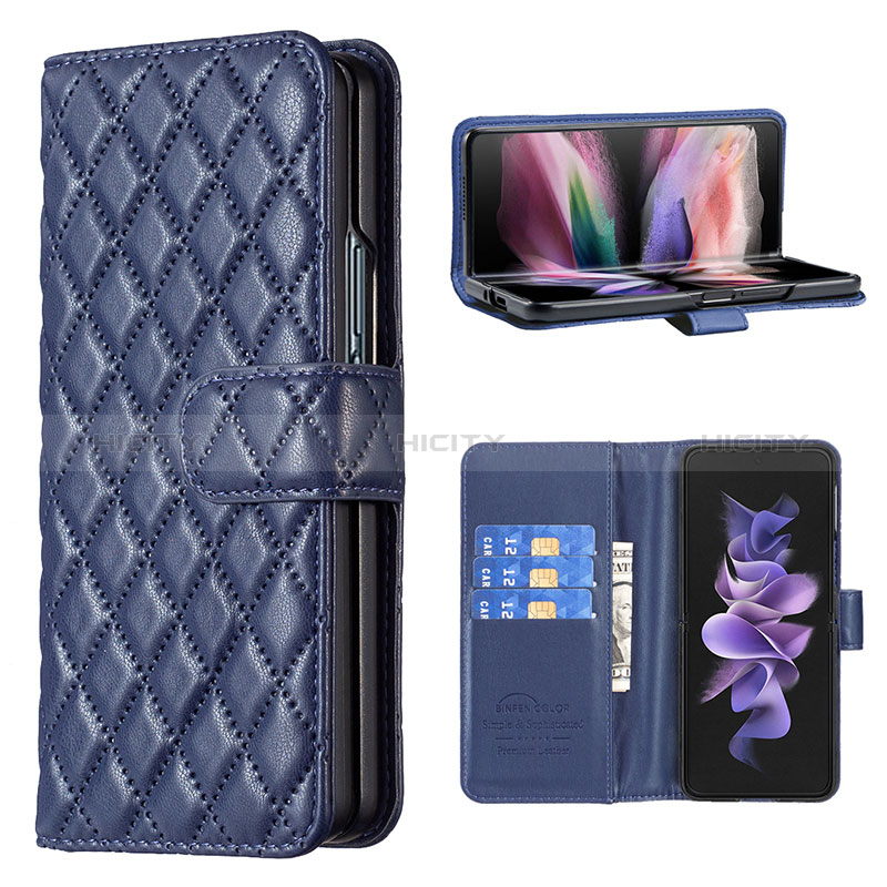 Handytasche Stand Schutzhülle Flip Leder Hülle B11F für Samsung Galaxy Z Fold3 5G groß