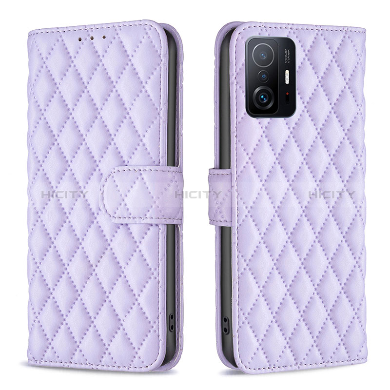 Handytasche Stand Schutzhülle Flip Leder Hülle B11F für Xiaomi Mi 11T Pro 5G Violett Plus