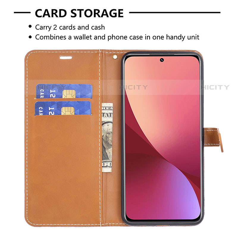 Handytasche Stand Schutzhülle Flip Leder Hülle B11F für Xiaomi Mi 12S 5G groß