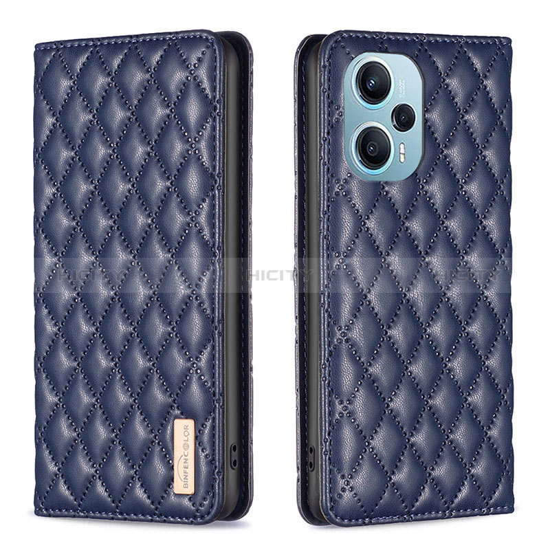 Handytasche Stand Schutzhülle Flip Leder Hülle B11F für Xiaomi Poco F5 5G Blau