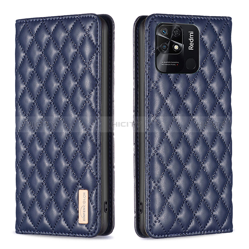 Handytasche Stand Schutzhülle Flip Leder Hülle B11F für Xiaomi Redmi 10 India Blau Plus