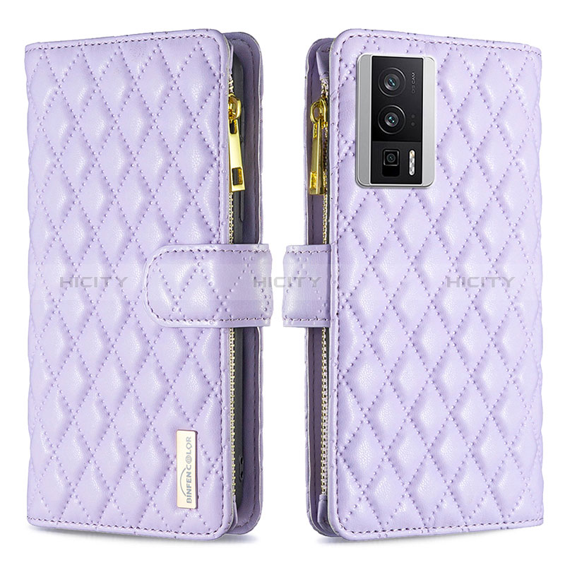 Handytasche Stand Schutzhülle Flip Leder Hülle B11F für Xiaomi Redmi K60 5G Violett Plus