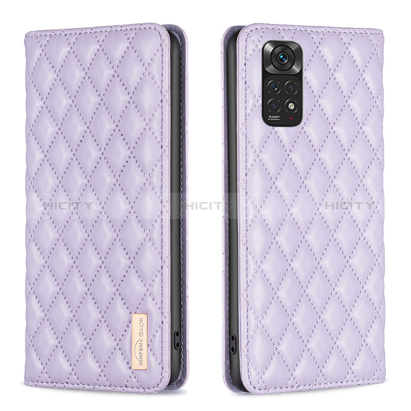 Handytasche Stand Schutzhülle Flip Leder Hülle B11F für Xiaomi Redmi Note 11 4G (2022) Violett Plus