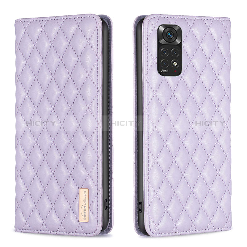 Handytasche Stand Schutzhülle Flip Leder Hülle B11F für Xiaomi Redmi Note 11S 4G Violett