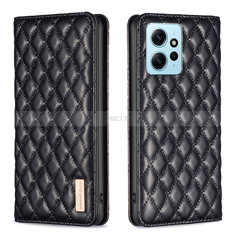 Handytasche Stand Schutzhülle Flip Leder Hülle B11F für Xiaomi Redmi Note 12 4G Schwarz Plus