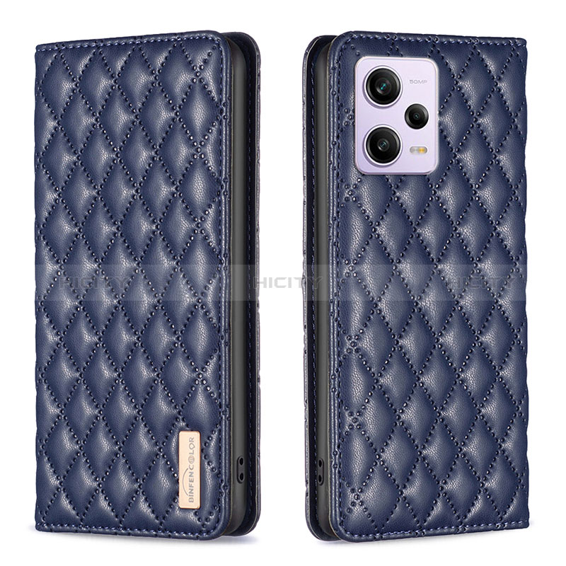 Handytasche Stand Schutzhülle Flip Leder Hülle B11F für Xiaomi Redmi Note 12 Explorer Blau Plus