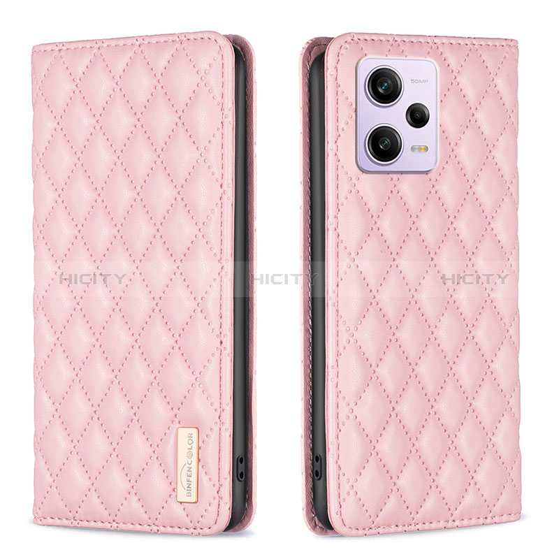 Handytasche Stand Schutzhülle Flip Leder Hülle B11F für Xiaomi Redmi Note 12 Explorer Rosegold