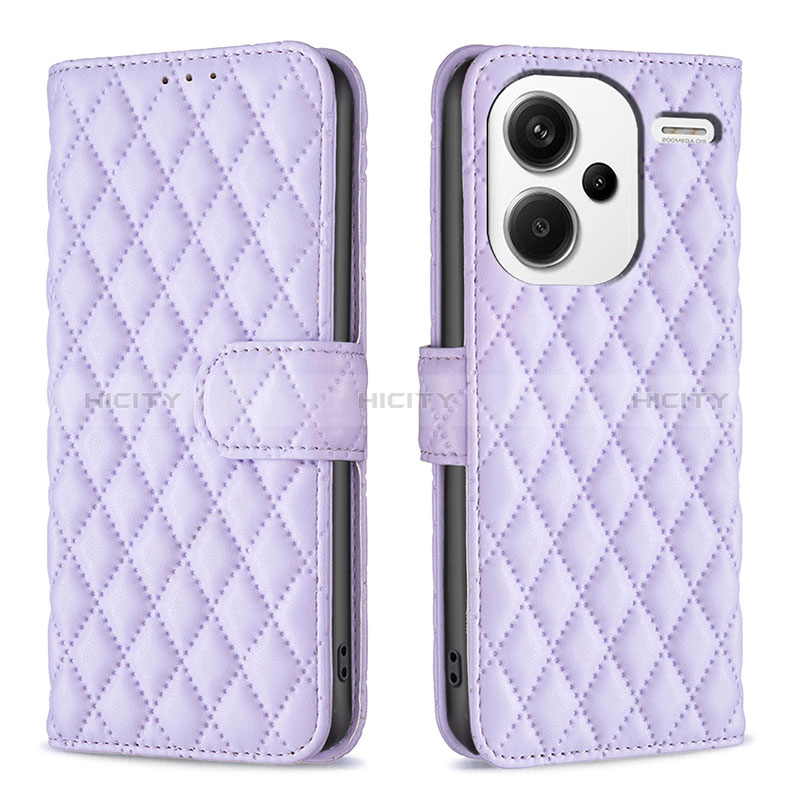 Handytasche Stand Schutzhülle Flip Leder Hülle B11F für Xiaomi Redmi Note 13 Pro+ Plus 5G Violett