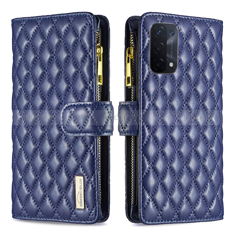 Handytasche Stand Schutzhülle Flip Leder Hülle B12F für Oppo A54 5G Blau Plus