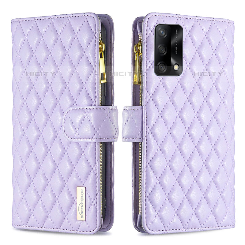 Handytasche Stand Schutzhülle Flip Leder Hülle B12F für Oppo A74 4G Violett