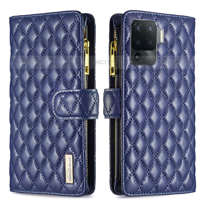 Handytasche Stand Schutzhülle Flip Leder Hülle B12F für Oppo A94 4G Blau Plus