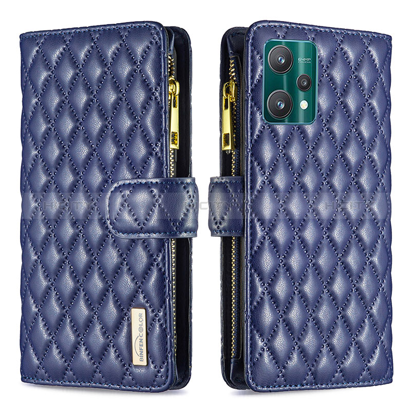 Handytasche Stand Schutzhülle Flip Leder Hülle B12F für Realme 9 Pro 5G Blau